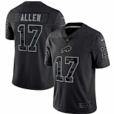Men's Buffalo Bills #17 Josh Allen Black Reflective Limited Stitched Football Jersey,baseball caps,new era cap wholesale,wholesale hats