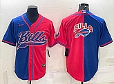 Men's Buffalo Bills #17 Josh Allen Blue Red Two Tone With Patch Cool Base Stitched Baseball Jersey,baseball caps,new era cap wholesale,wholesale hats