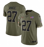 Men's Buffalo Bills #27 Tre'Davious White 2022 Olive Salute To Service Limited Stitched Jersey,baseball caps,new era cap wholesale,wholesale hats