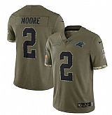 Men's Carolina Panthers #2 D. Moore 2022 Olive Salute To Service Limited Stitched Jersey,baseball caps,new era cap wholesale,wholesale hats