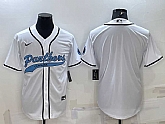 Men's Carolina Panthers Blank White With Patch Cool Base Stitched Baseball Jersey,baseball caps,new era cap wholesale,wholesale hats