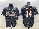 Men's Chicago Bears Blank #34 Walter Payton Grey Camo With Patch Cool Base Stitched Baseball Jerseys,baseball caps,new era cap wholesale,wholesale hats