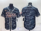 Men's Chicago Bears Blank Grey Camo With Patch Cool Base Stitched Baseball Jersey,baseball caps,new era cap wholesale,wholesale hats