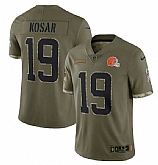 Men's Cleveland Browns #19 Bernie Kosar 2022 Olive Salute To Service Limited Stitched Jersey,baseball caps,new era cap wholesale,wholesale hats