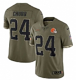Men's Cleveland Browns #24 Nick Chubb 2022 Olive Salute To Service Limited Stitched Jersey,baseball caps,new era cap wholesale,wholesale hats