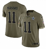 Men's Dallas Cowboys #11 Micah Parsons 2022 Olive Salute To Service Limited Stitched Jersey,baseball caps,new era cap wholesale,wholesale hats