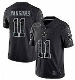 Men's Dallas Cowboys #11 Micah Parsons Black Reflective Limited Stitched Football Jersey,baseball caps,new era cap wholesale,wholesale hats