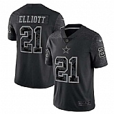 Men's Dallas Cowboys #21 Ezekiel Elliott Black Reflective Limited Stitched Football Jersey,baseball caps,new era cap wholesale,wholesale hats