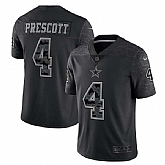 Men's Dallas Cowboys #4 Dak Prescott Black Reflective Limited Stitched Football Jersey,baseball caps,new era cap wholesale,wholesale hats