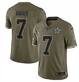 Men's Dallas Cowboys #7 Trevon Diggs 2022 Olive Salute To Service Limited Stitched Jersey,baseball caps,new era cap wholesale,wholesale hats