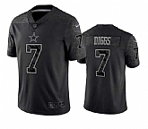 Men's Dallas Cowboys #7 Trevon Diggs Black Reflective Limited Stitched Football Jersey,baseball caps,new era cap wholesale,wholesale hats