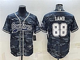 Men's Dallas Cowboys #88 CeeDee Lamb Gray Camo With Patch Cool Base Stitched Baseball Jersey,baseball caps,new era cap wholesale,wholesale hats