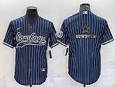 Men's Dallas Cowboys Navy Team Big Logo With Patch Cool Base Stitched Baseball Jersey,baseball caps,new era cap wholesale,wholesale hats