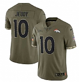 Men's Denver Broncos #10 Jerry Jeudy 2022 Olive Salute To Service Limited Stitched Jersey,baseball caps,new era cap wholesale,wholesale hats