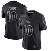 Men's Denver Broncos #10 Jerry Jeudy Black Reflective Limited Stitched Football Jersey,baseball caps,new era cap wholesale,wholesale hats
