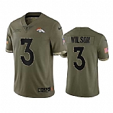 Men's Denver Broncos #3 Russell Wilson 2022 Olive Salute To Service Limited Stitched Jersey,baseball caps,new era cap wholesale,wholesale hats
