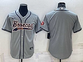 Men's Denver Broncos Blank Gray With Patch Cool Base Stitched Baseball Jersey,baseball caps,new era cap wholesale,wholesale hats
