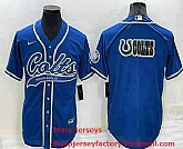 Men's Indianapolis Colts Blue Team Big Logo With Patch Cool Base Stitched Baseball Jersey,baseball caps,new era cap wholesale,wholesale hats