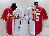 Men's Kansas City Chiefs #15 Patrick Mahomes Red White Two Tone With Patch Cool Base Stitched Baseball Jersey,baseball caps,new era cap wholesale,wholesale hats