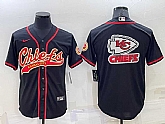 Men's Kansas City Chiefs Black Team Big Logo With Patch Cool Base Stitched Baseball Jersey,baseball caps,new era cap wholesale,wholesale hats