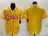 Men's Kansas City Chiefs Blank Gold With Patch Cool Base Stitched Baseball Jersey,baseball caps,new era cap wholesale,wholesale hats