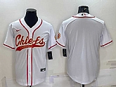 Men's Kansas City Chiefs Blank White With Patch Cool Base Stitched Baseball Jersey,baseball caps,new era cap wholesale,wholesale hats