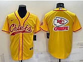 Men's Kansas City Chiefs Gold Team Big Logo With Patch Cool Base Stitched Baseball Jersey,baseball caps,new era cap wholesale,wholesale hats