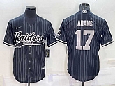 Men's Las Vegas Raiders #17 Davante Adams Black With Patch Cool Base Stitched Baseball Jersey,baseball caps,new era cap wholesale,wholesale hats