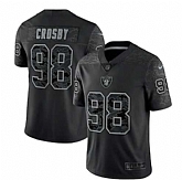 Men's Las Vegas Raiders #98 Maxx Crosby Black Reflective Limited Stitched Football Jersey,baseball caps,new era cap wholesale,wholesale hats