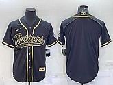 Men's Las Vegas Raiders Blank Black Gold With Patch Cool Base Stitched Baseball Jersey,baseball caps,new era cap wholesale,wholesale hats