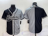 Men's Las Vegas Raiders Blank Black Grey Split With Patch Cool Base Stitched Baseball Jersey,baseball caps,new era cap wholesale,wholesale hats