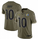 Men's Los Angeles Rams #10 Cooper Kupp 2022 Olive Salute To Service Limited Stitched Jersey,baseball caps,new era cap wholesale,wholesale hats