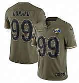 Men's Los Angeles Rams #99 Aaron Donald 2022 Olive Salute To Service Limited Stitched Jersey,baseball caps,new era cap wholesale,wholesale hats