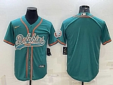 Men's Miami Dolphins Blank Aqua With Patch Cool Base Stitched Baseball Jersey,baseball caps,new era cap wholesale,wholesale hats