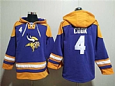 Men's Minnesota Vikings #4 Dalvin Cook Purple Yellow Ageless Must-Have Lace-Up Pullover Hoodie,baseball caps,new era cap wholesale,wholesale hats