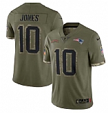 Men's New England Patriots #10 Mac Jones 2022 Olive Salute To Service Limited Stitched Jersey,baseball caps,new era cap wholesale,wholesale hats