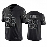 Men's New England Patriots #28 James White Black Reflective Limited Stitched Football Jersey,baseball caps,new era cap wholesale,wholesale hats