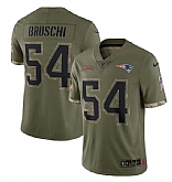 Men's New England Patriots #54 Tedy Bruschi 2022 Olive Salute To Service Limited Stitched Jersey,baseball caps,new era cap wholesale,wholesale hats