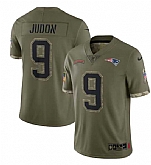 Men's New England Patriots #9 Matt Judon 2022 Olive Salute To Service Limited Stitched Jersey,baseball caps,new era cap wholesale,wholesale hats