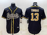 Men's New Orleans Saints #13 Michael Thomas Black With Patch Cool Base Stitched Baseball Jersey,baseball caps,new era cap wholesale,wholesale hats
