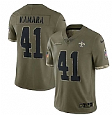 Men's New Orleans Saints #41 Alvin Kamara 2022 Olive Salute To Service Limited Stitched Jersey,baseball caps,new era cap wholesale,wholesale hats