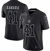 Men's New Orleans Saints #41 Alvin Kamara Black Reflective Limited Stitched Football Jersey,baseball caps,new era cap wholesale,wholesale hats
