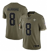 Men's New Orleans Saints #8 Archie Manning 2022 Olive Salute To Service Limited Stitched Jersey,baseball caps,new era cap wholesale,wholesale hats