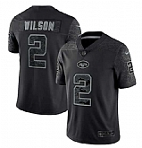 Men's New York Jets #2 Zach Wilson Black Reflective Limited Stitched Jersey,baseball caps,new era cap wholesale,wholesale hats