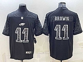 Men's Philadelphia Eagles #11 AJ Brown Black Reflective Limited Stitched Football Jersey,baseball caps,new era cap wholesale,wholesale hats