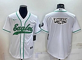 Men's Philadelphia Eagles White Team Big Logo With Patch Cool Base Stitched Baseball Jersey,baseball caps,new era cap wholesale,wholesale hats