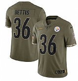 Men's Pittsburgh Steelers #36 Jerome Bettis 2022 Olive Salute To Service Limited Stitched Jersey,baseball caps,new era cap wholesale,wholesale hats