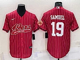 Men's San Francisco 49ers #19 Deebo Samuel Red With Patch Cool Base Stitched Baseball Jersey,baseball caps,new era cap wholesale,wholesale hats