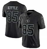 Men's San Francisco 49ers #85 George Kittle Black Reflective Limited Stitched Football Jersey,baseball caps,new era cap wholesale,wholesale hats