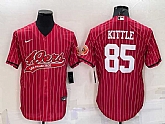 Men's San Francisco 49ers #85 George Kittle Red With Patch Cool Base Stitched Baseball Jersey,baseball caps,new era cap wholesale,wholesale hats